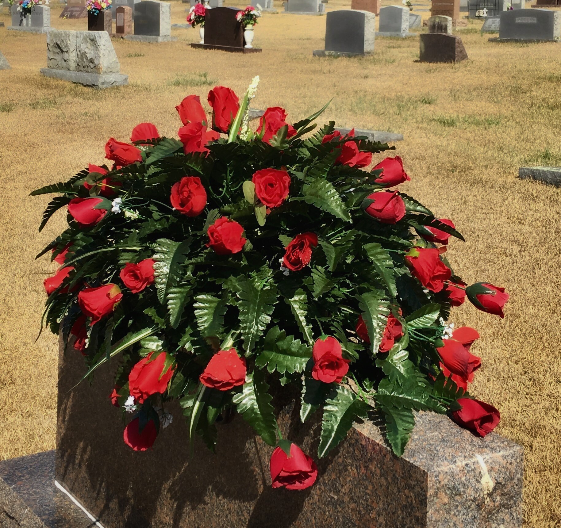 Cemetery Flowers Headstone Saddle For Memorial Day Etsy