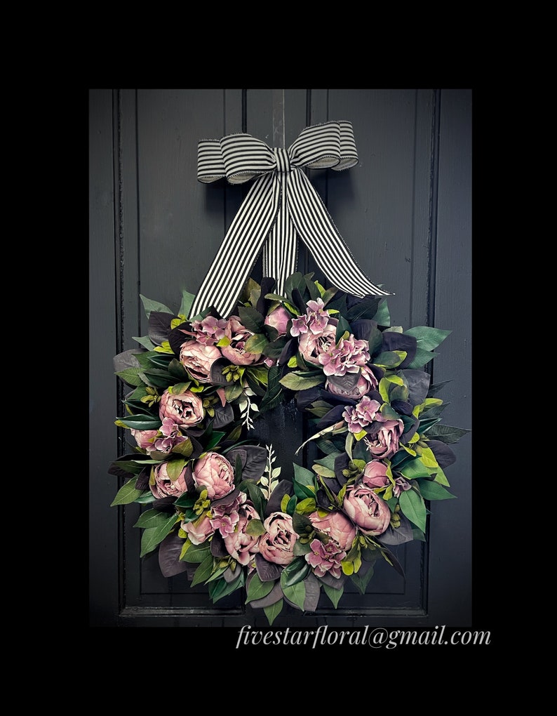 Front Door Wreaths, Spring Wreath, Peony Wreaths, Grapevine Wreath, Country, Shabby Chic, Home Decor, Housewarming Gifts, For Her image 8