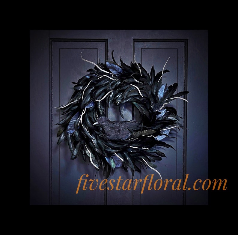 Halloween Wreath, Gothic Home Decor, Wall Decoration, Black Home Decor, Halloween Door Decoration, Goth, As Seen on TV image 3
