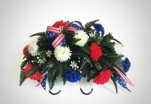 Cemetery Flowers Grave Decoration Headstone Saddle Etsy