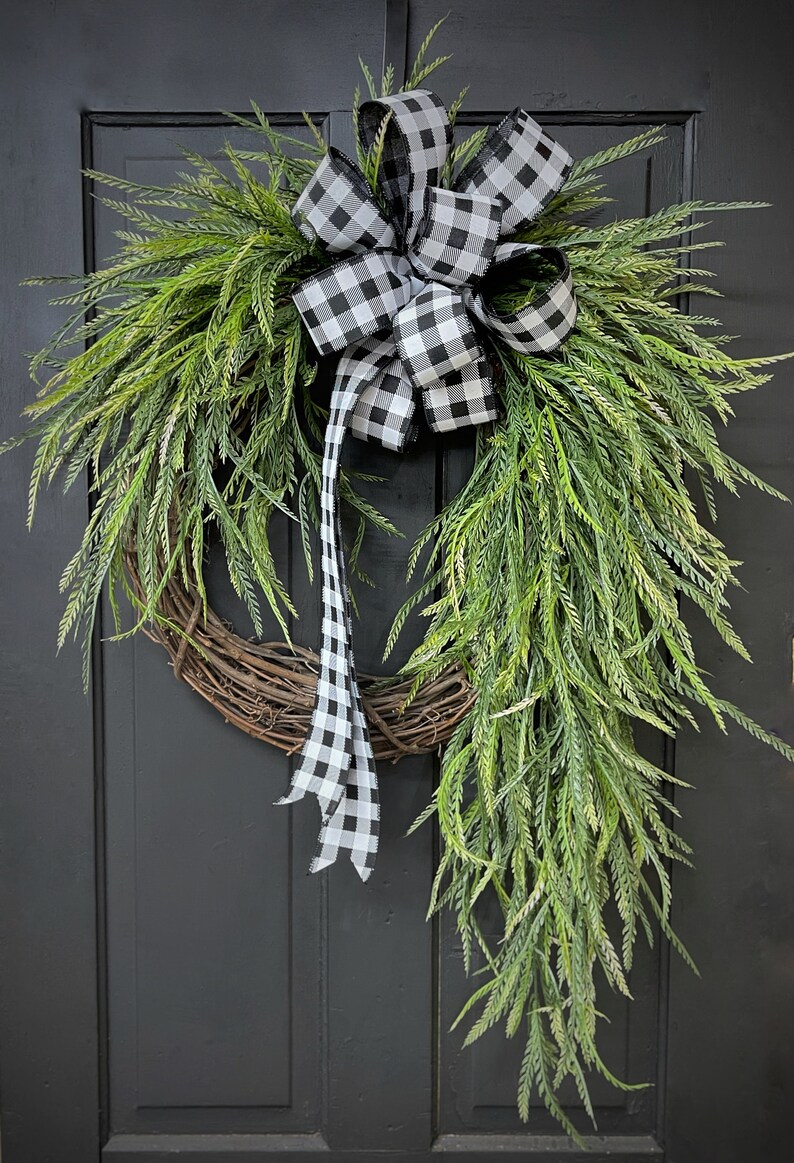 Spring Wreaths, Front Door Wreath, Farmhouse Wreath, Greenery, Country, Minimalist Housewarming Gift, New Home, Easter, Mothers Day, Gifts image 8