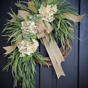 Year Round Wreath, Everyday Wreaths, Hydrangea Wreath, Front Door ...