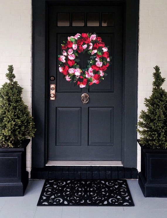 Wreaths For Front Door Spring Wreath Home Decor Peonies Etsy