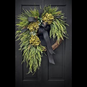 Year Round Wreath, Everyday Wreaths, Hydrangea Wreath, Front Door Wreaths, Farmhouse Decor, Housewarming Gift, Unique, Home Decor