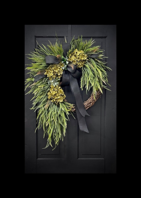 Year Round Wreath, Everyday Wreaths, Hydrangea Wreath, Front Door Wreaths, Farmhouse Decor, Housewarming Gift, Unique, Home Decor