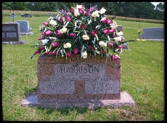 Cemetery Flowers Headstone Saddle Grave Decoration Etsy