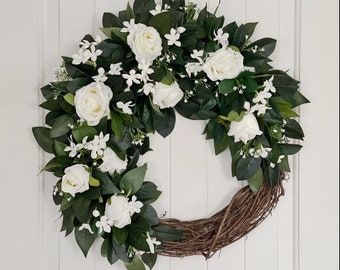 Wreath for Front Door, Everyday Wreaths, Year Round Wreath, Greenery Wreaths, Housewarming Gift, Ideas, For Her