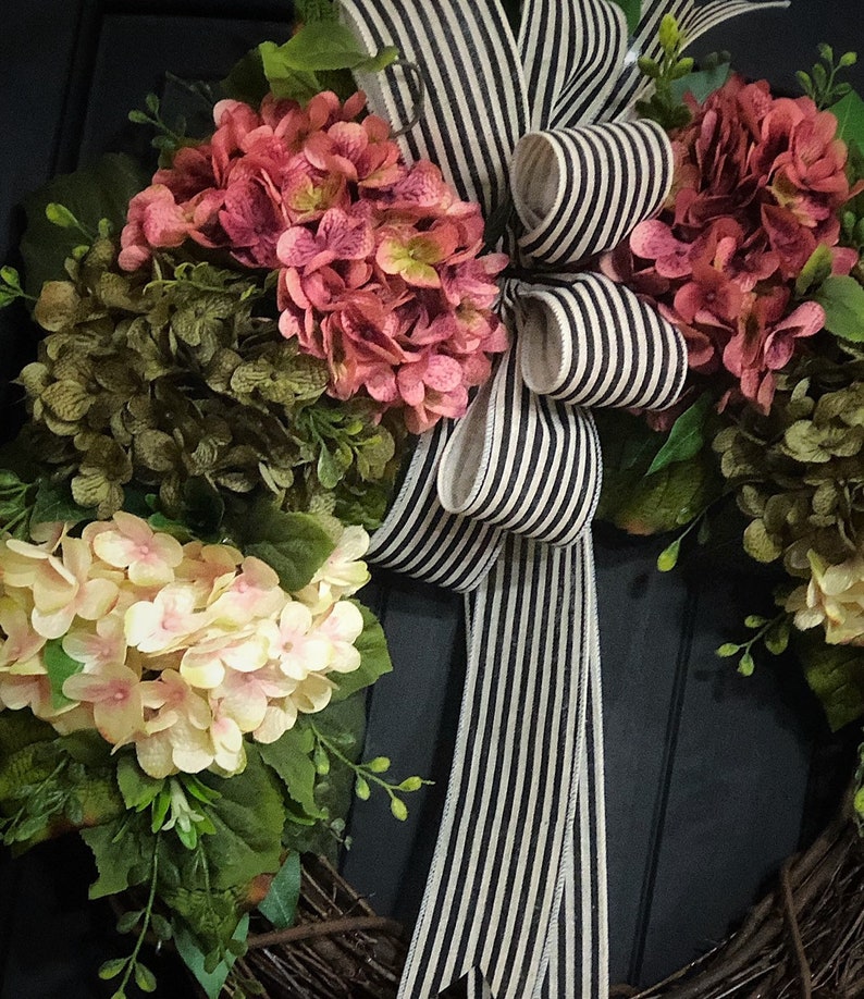 Mothers Day Easter Hydrangea Wreath Spring Wreaths Gift Ideas Farmhouse Wreaths Spring Wreath for Front Door Housewarming Gift