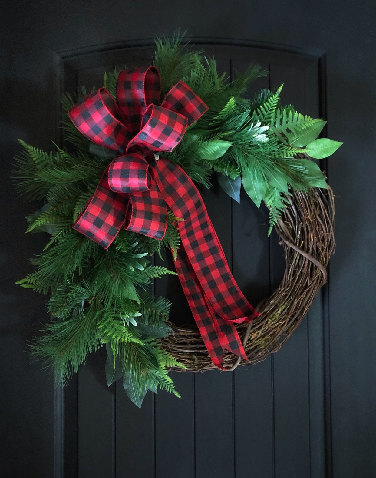 Christmas Wreath for Front Door Farmhouse Christmas Winter | Etsy