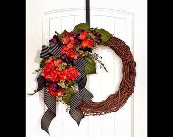 Fall Wreath, Front Door Wreath, Fall Decor, Wreaths, Hydrangea Wreath, Grapevine Wreath