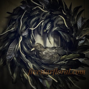 Halloween Wreath, Gothic Home Decor, Wall Decoration, Black Home Decor, Halloween Door Decoration, Goth, As Seen on TV image 2