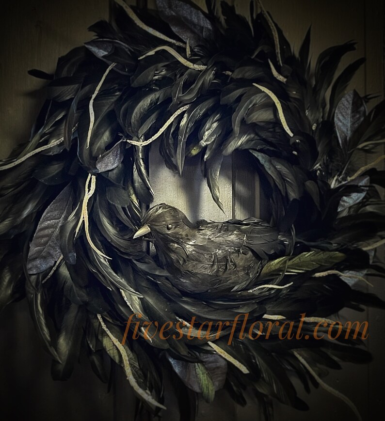 Halloween Wreath, Gothic Home Decor, Wall Decoration, Black Home Decor, Halloween Door Decoration, Goth, As Seen on TV image 2