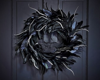 Halloween Wreath, Gothic Home Decor, Wall Decoration, Black Home Decor, Halloween Door Decoration, Goth, As Seen on TV