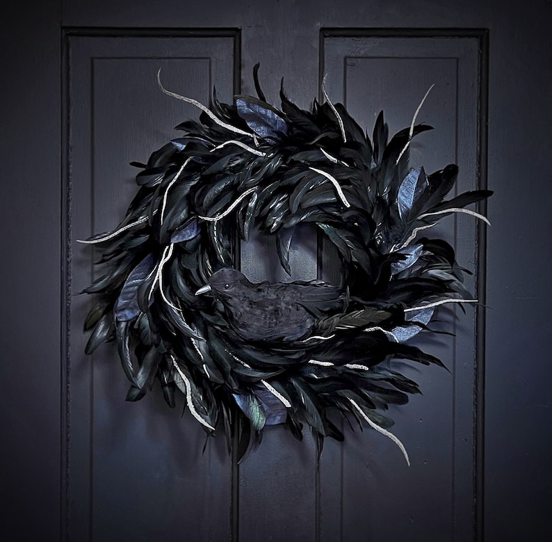 Halloween Wreath, Gothic Home Decor, Wall Decoration, Black Home Decor, Halloween Door Decoration, Goth, As Seen on TV image 1