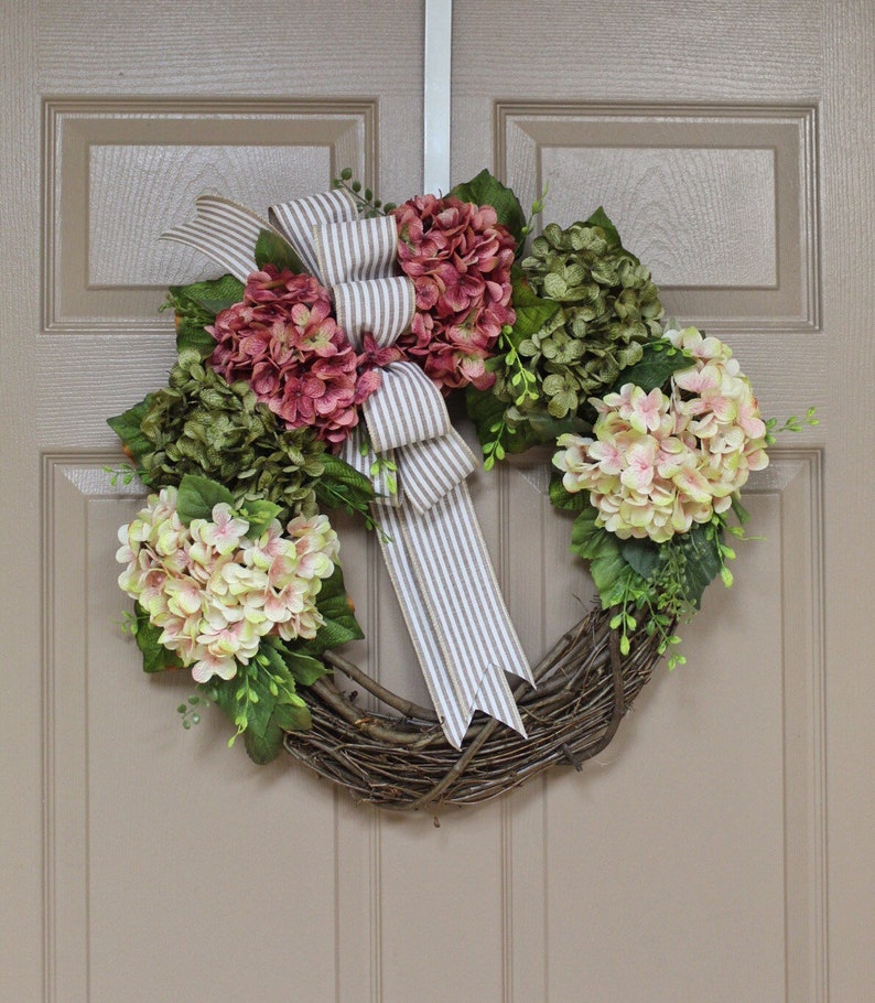 Front Door Wreaths Spring Wreath Summer Hydrangea Image 0