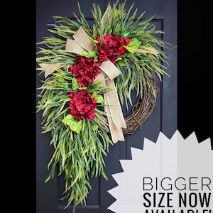 Year Round Wreath, Everyday Wreaths, Hydrangea Wreath, Front Door Wreaths, Farmhouse Decor, Housewarming Gift, Unique, Home Decor