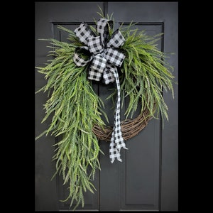 Spring Wreaths, Front Door Wreath, Farmhouse Wreath, Greenery, Country, Minimalist Housewarming Gift, New Home, Easter, Mothers Day, Gifts image 1