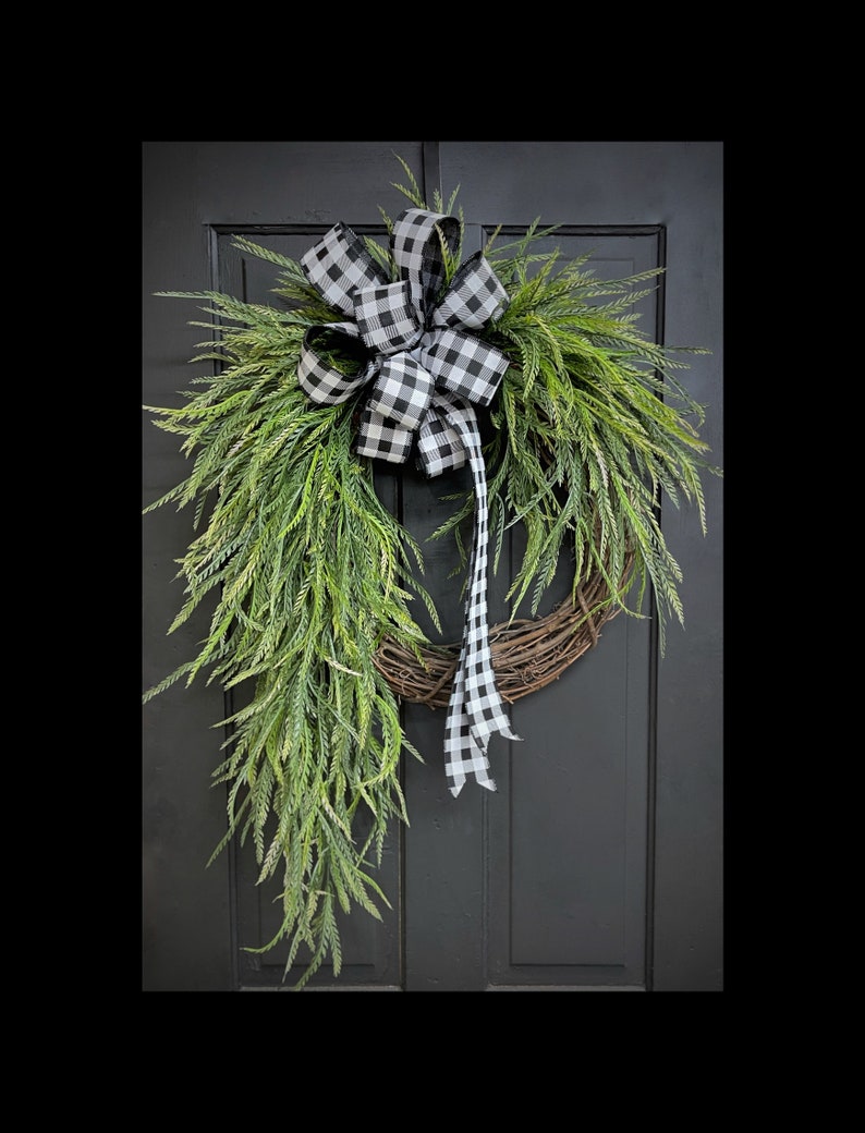 Spring Wreaths, Front Door Wreath, Farmhouse Wreath, Greenery, Country, Minimalist Housewarming Gift, New Home, Easter, Mothers Day, Gifts image 1