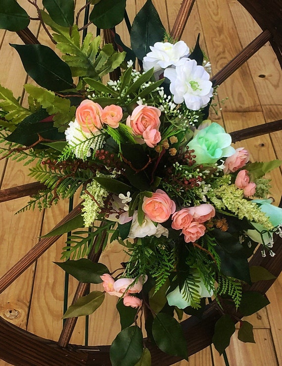 Wedding Flowers Home Decor Front Door Wreath Silk Flowers Rustic Door Hanger Western Cowboy Farmhouse Housewarming Gifts