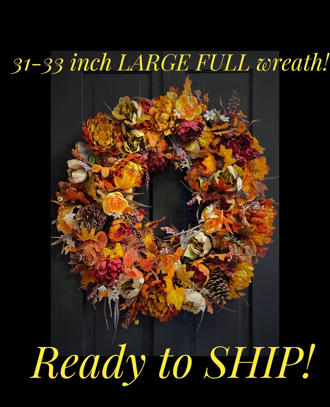 Fall Wreaths for Front Door, Large Door Wreath, Autumn Wreath, Front ...