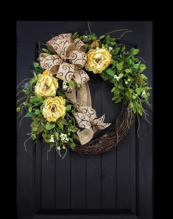 Year Round Wreaths for Front Door, Spring Wreath, Wreaths for Sale, Wreath Sale, Etsy Wreaths, Wreath with Bow, Etsy Spring Wreath, Peony
