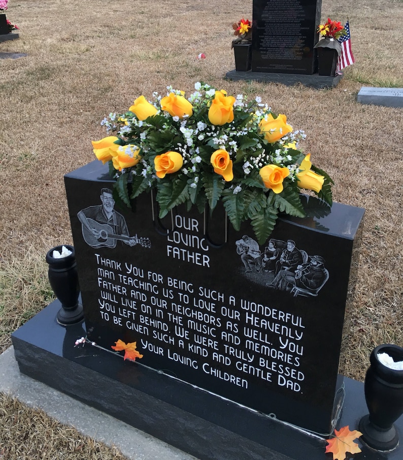 Headstone Saddle Cemetery Flowers Saddle Grave Decoration Etsy