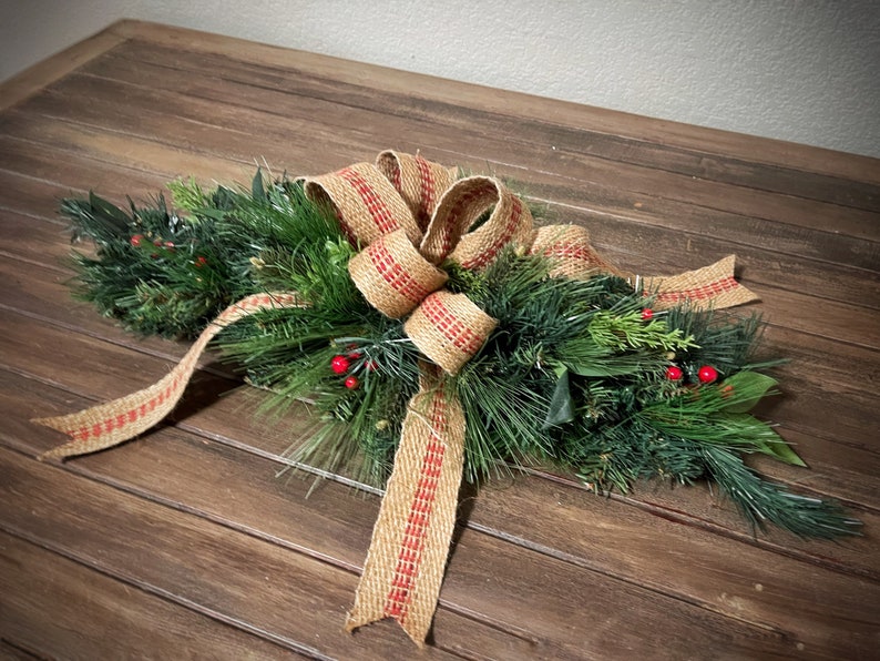 Farmhouse Christmas Decorations, Christmas Table Centerpiece, Mantle Decor, Winter Decor, Country, Rustic image 4