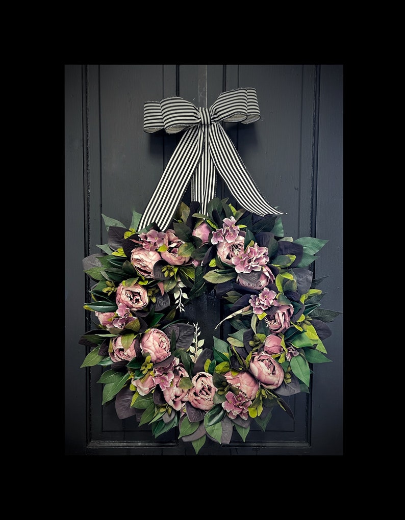 Front Door Wreaths, Spring Wreath, Peony Wreaths, Grapevine Wreath, Country, Shabby Chic, Home Decor, Housewarming Gifts, For Her image 5