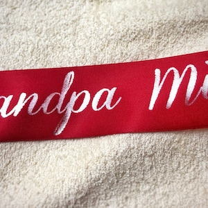 Christmas Funeral Ribbon, Memorial, for Cemetery Flowers, Personalized Sash, Custom Printed Ribbon, for Dad, for Mom, Banner,