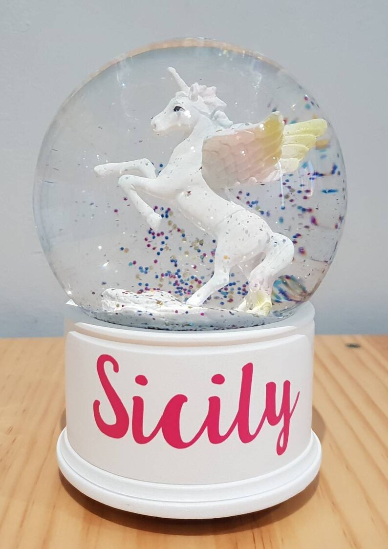 christening snow globe