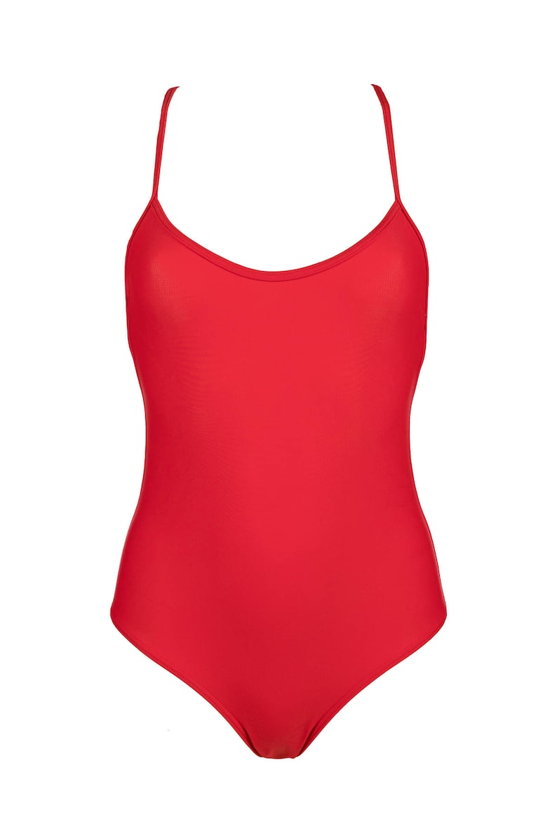 One Piece Swimsuit Red Swimwear Women Swimsuit One Piece Etsy