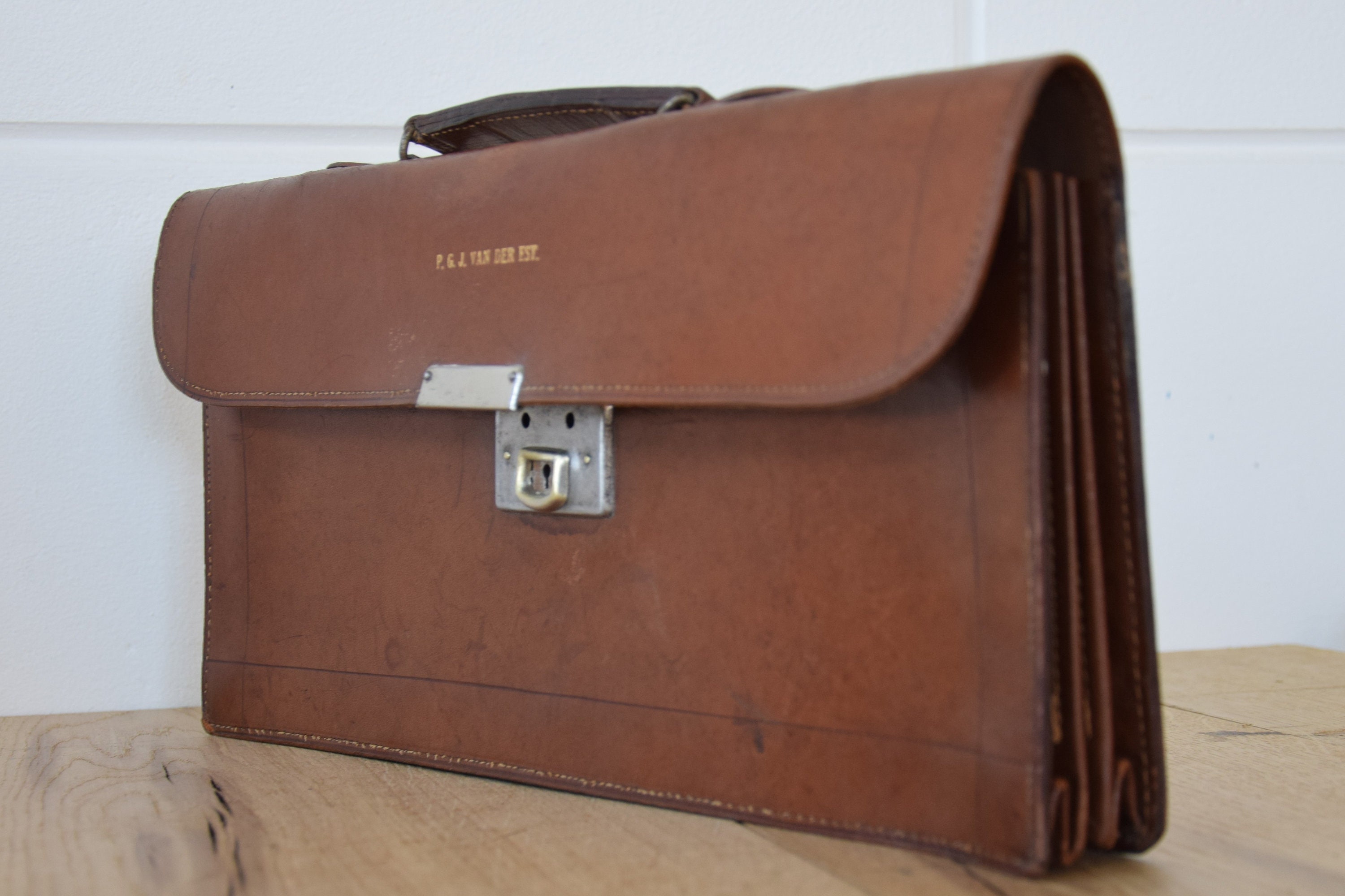 Rare Antique Leather Briefcase RESTORED Maker BIE & SCHIOTT Etsy