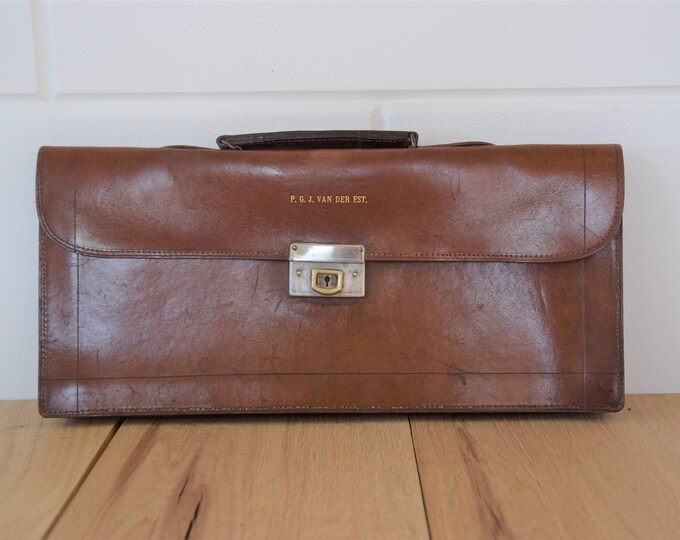 Rare Antique Leather Briefcase RESTORED Maker BIE & SCHIOTT Etsy
