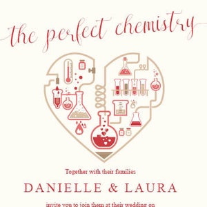 The Perfect Chemie Herz Hochzeitseinladung - Rot