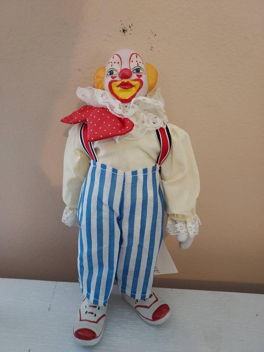 Vintage Porcelain Musical Clown Doll Etsy