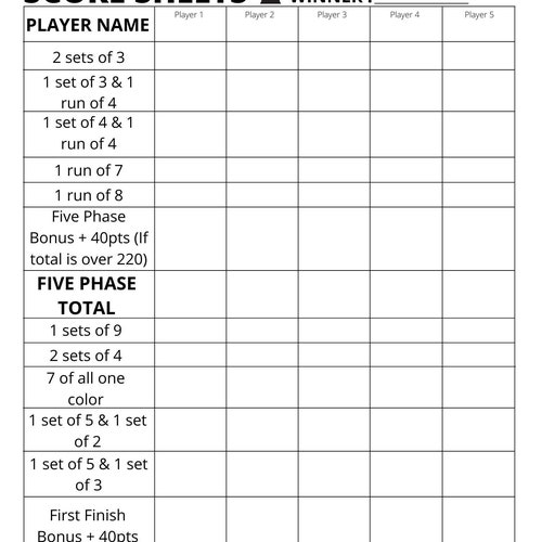 Phase 10 Score Sheet Printable Score Sheet Digital Instant Etsy Canada Phase 10 Score Sheet Printable Score Sheet Digital Instant Etsy Canada