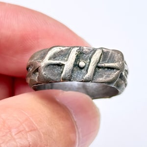 Vintage Brutalist Silver Ring Size 7.75