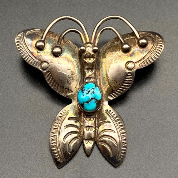 メキシカン シルバーピン スタンプワーク ブローチ ヴィンテージ