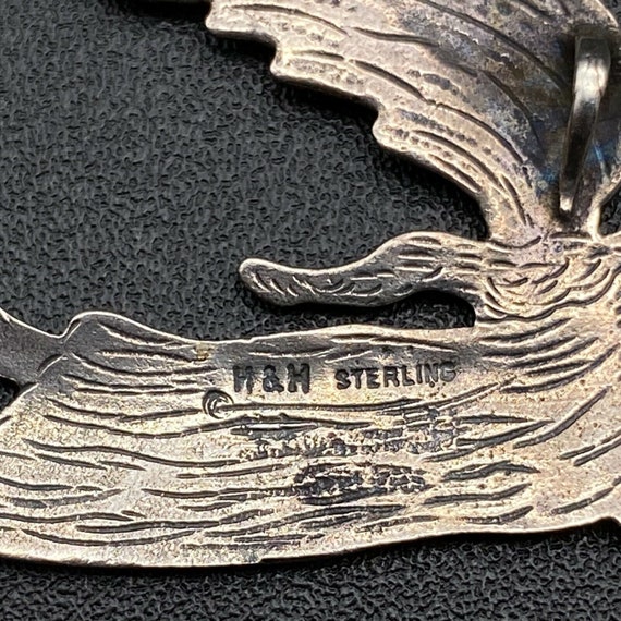 Vintage Angel Horn Sterling Silver Pendant - image 3