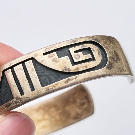 Vintage Hopi Native Andrew Saufkie Whirlwind Rain Silver Bracelet