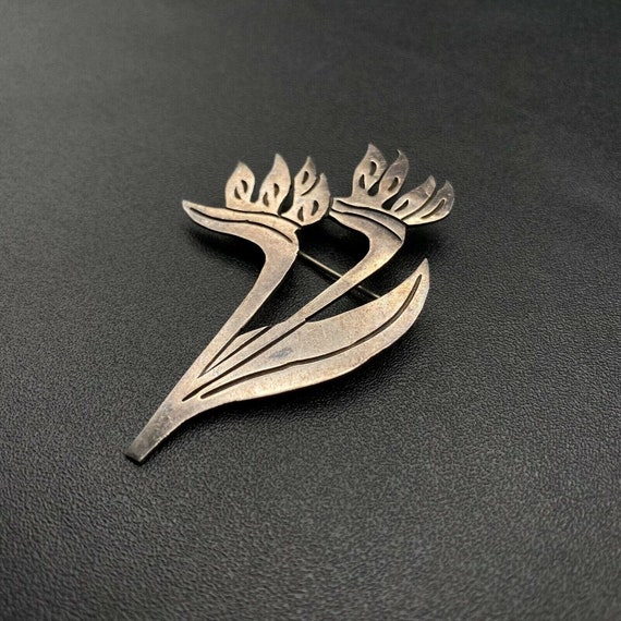 Vintage Bird of Paradise Flower Sterling Silver P… - image 8