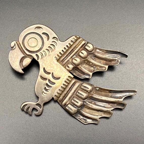Vintage Rafael Melendez Parrot Bird Taxco 980 Sterling Silver Pin Brooch
