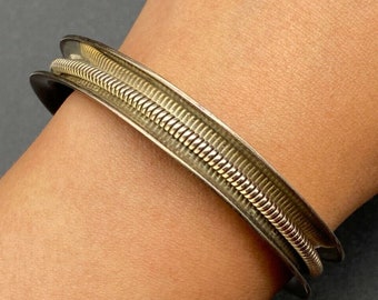 Vintage Twist Sterling Silver Bracelet Cuff 7-1/8"