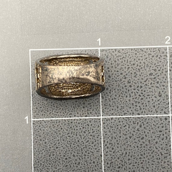 Vintage Brutalist Steampunk Sterling Silver Ring … - image 6