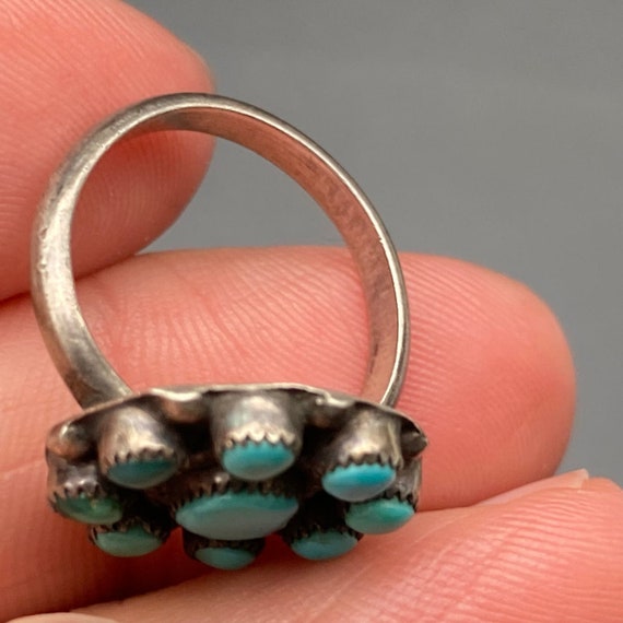 Vintage Navajo Native Turquoise Silver Ring Size … - image 10
