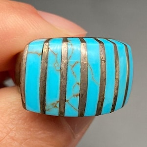 Vintage Turquoise Sterling Silver Ring Size 6.25