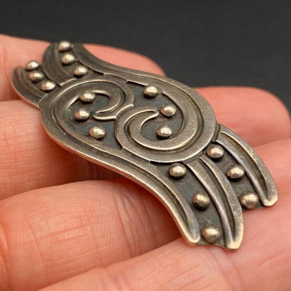 Vintage Mexico Sterling Silver Pin Brooch - image 9