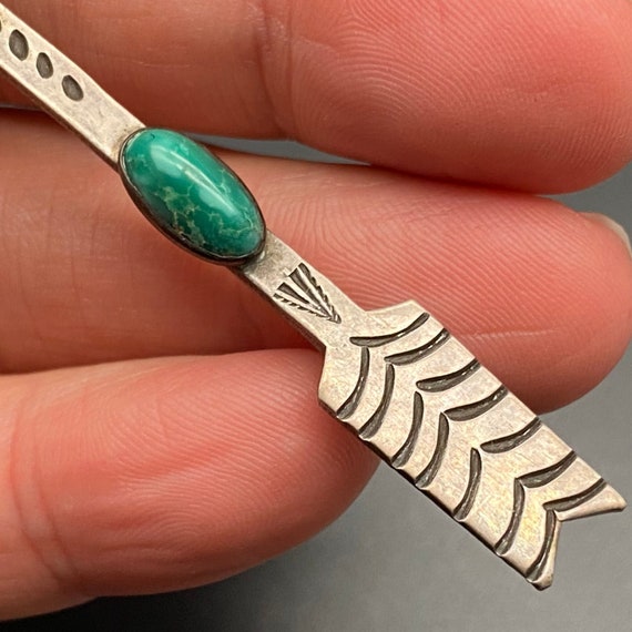 Vintage Navajo Native Turquoise Arrow Hand Stampe… - image 7