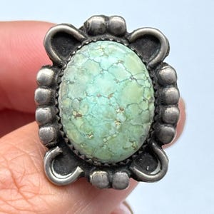 Anillo vintage de plata turquesa del suroeste, talla 9,25