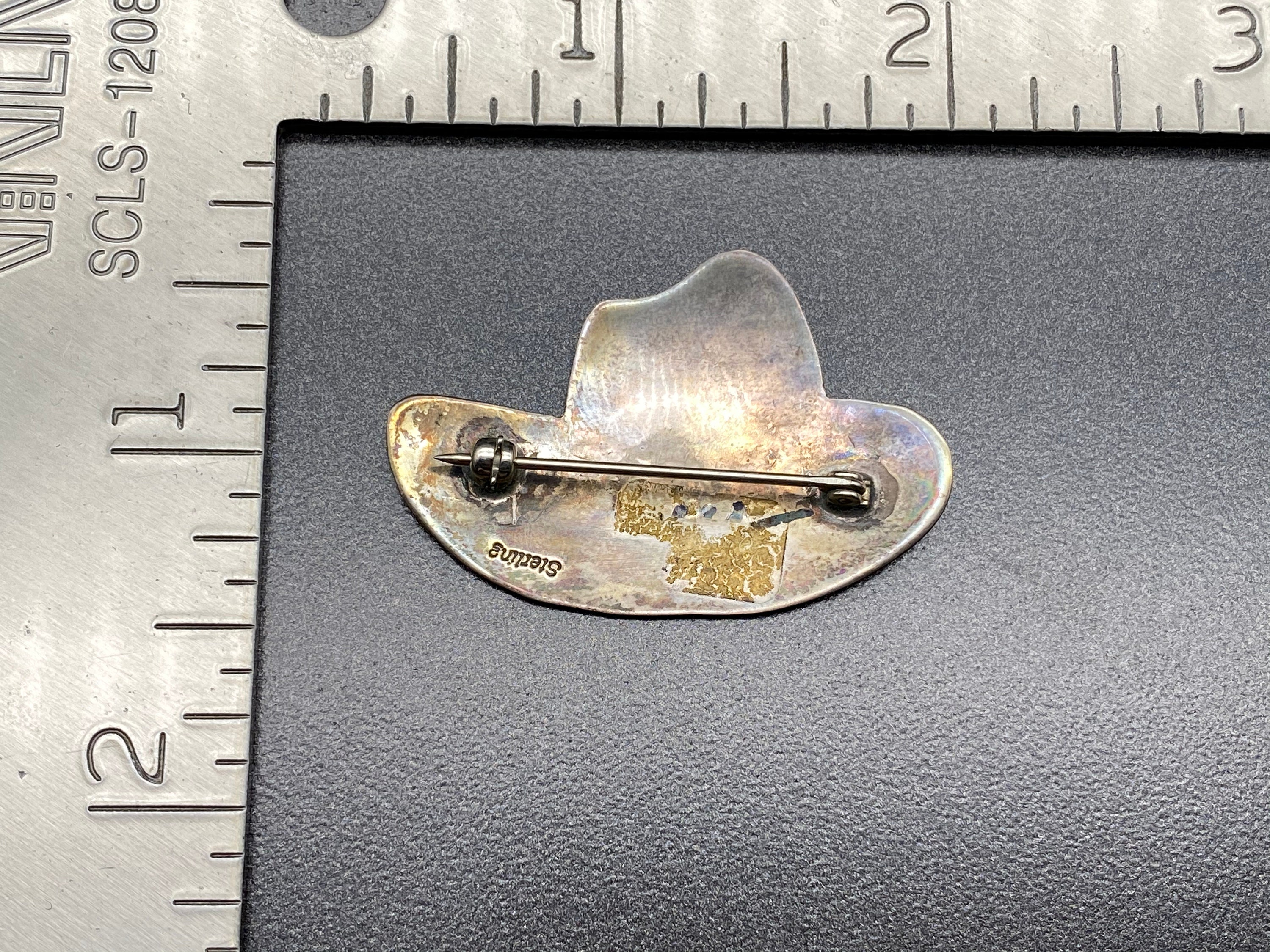 Vintage Southwestern Sterling Silver Cowboy Hat Pin Brooch Etsy